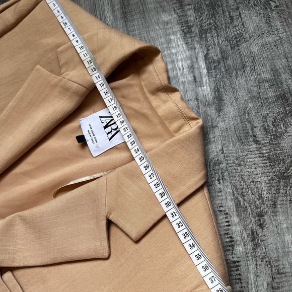 ZARA WOMAN FRONT FLAP POCKETS BLAZER IN BEIGE - Picture 5 of 6